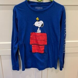 Snoopy Charlie Brown Woodstock shirt tshirt long sleeve blue peanuts